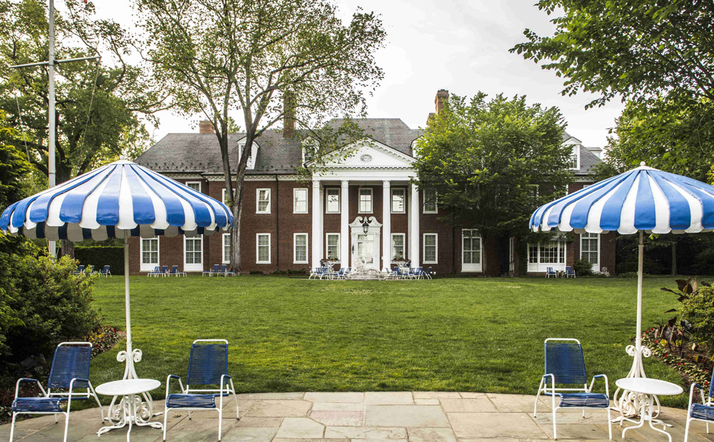 Hillwood as viewed from across the Lunar Lawn