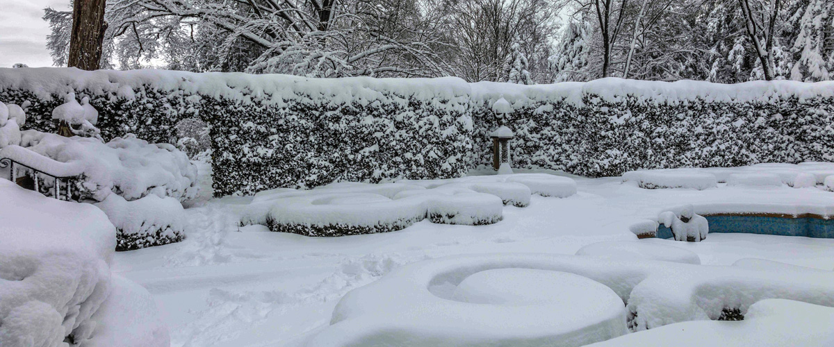 French Parterre covered in snow