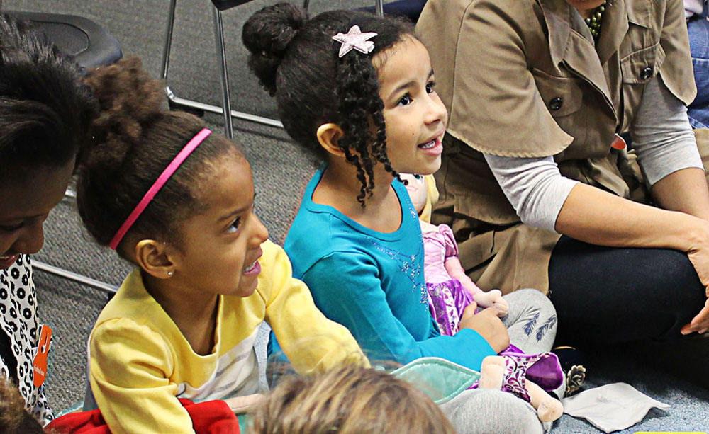 preschoolers in the art room