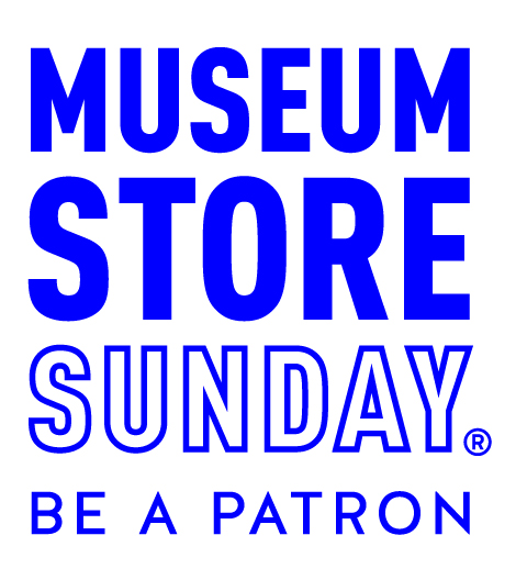 Logo for Museum Store Sunday with blue text on a white background